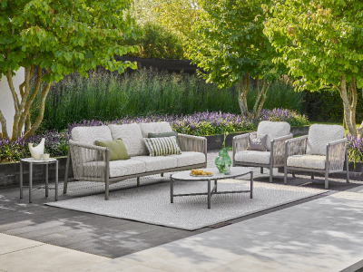 Apple Bee Bora Bora Lounge-Set inkl. Kissen ca. 329x232cm Alu taupe