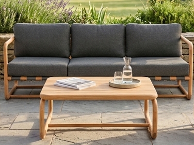 Apple Bee Dolce Lounge-Set 2 Teak inkl. Kissen grau ca. 210x190cm