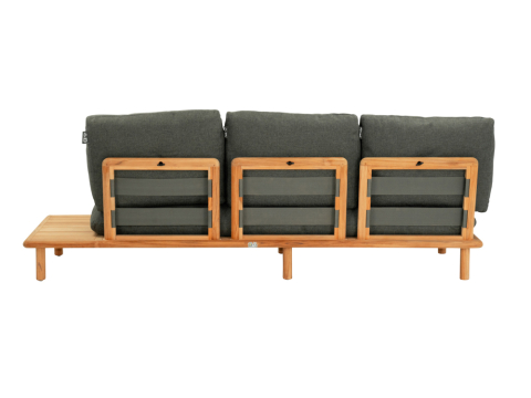 Apple Bee Sling 3-Sitzer Sofa Ablage links ca. 242cm Teakholz Grau