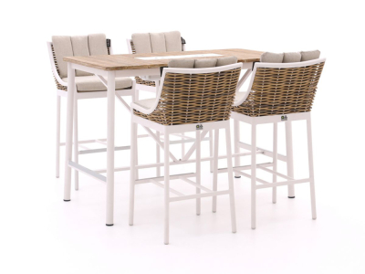 Apple Bee Milou Bar-Set, Wei 4 Barsthle und ein Tisch 150x78cm