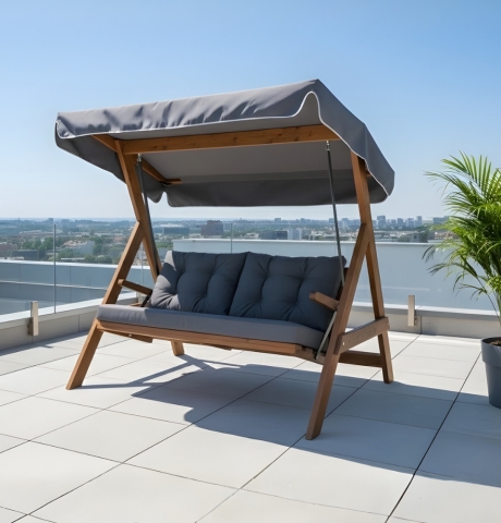 Pemode Hollywoodschaukel Paris 2000 Anthrazit B:194 x T:123 x H:180 cm