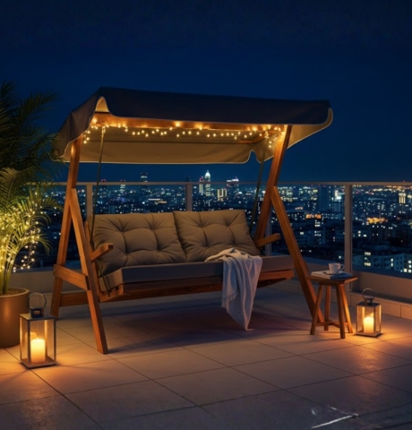 Pemode Hollywoodschaukel Paris 2000 Anthrazit B:194 x T:123 x H:180 cm