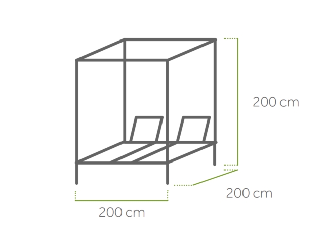 MWH Cubico Daybed Matt Grey 200x200cm inkl. Polster Grau