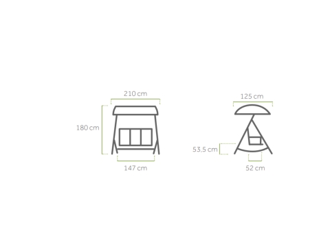 MWH Kedline Hollywoodschaukel Silber