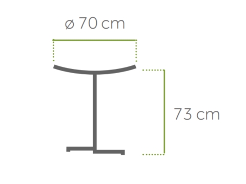 MWH Flip Klapptisch HPL, rund 70x70x73cm