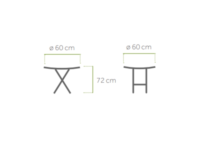 MWH Cafe Latte Tisch Iron Grey rund 60cm, klappbar