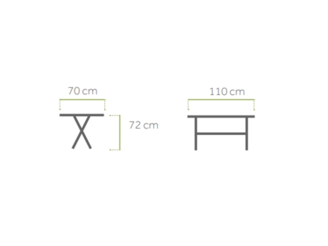 MWH Cafe Latte Tisch Iron Grey 110x70cm, klappbar