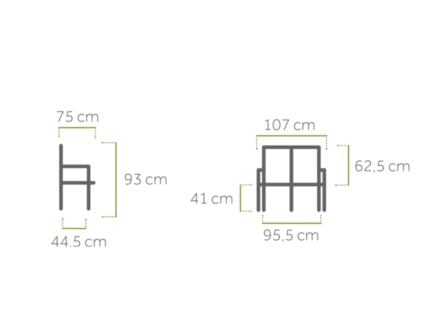 MWH Savoy 2-Sitzer Bank Iron Grey, stapelbar
