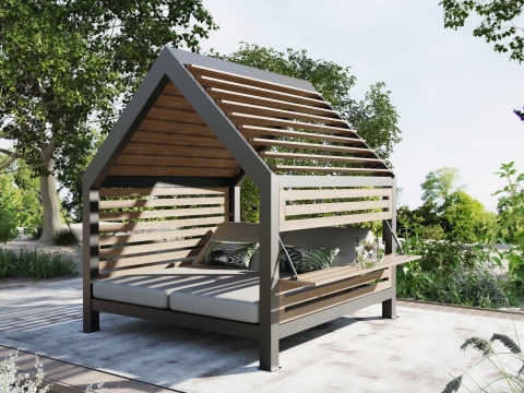 MWH Royal Daybed Deluxe 215x201cm inkl. Polster, Kopf- und Fu&szlig;teile verstellbar