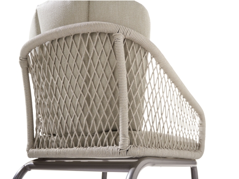 Sieger Gomera Dining Sessel Natur mit Rope Bespannung und Kissen