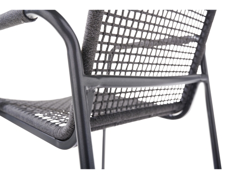 Sieger Ticco Stapelsessel Rope Grau, Aluminium eisengrau