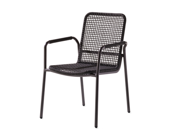 Sieger Ticco Stapelsessel Rope Grau, Aluminium eisengrau