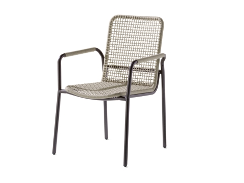 Sieger Ticco Stapelsessel Rope Natur Aluminium eisengrau