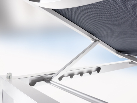 Sieger Brest Stapel Rollliege Aluminium Graphit, R&uuml;ckenlehne 7-fach verstellbar