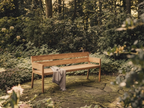 Niehoff Ann Armlehnbank mit Armlehnen 180cm, Teak ge&ouml;lt