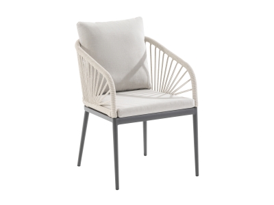 Niehoff Pino Designstuhl kieselbeige, Gestell anthrazit, inkl. Kissen Niehoff Pino Designstuhl kieselbeige, Gestell anthrazit, inkl. Kissen