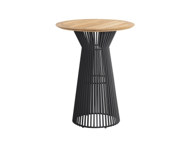 Niehoff Acore Stehtisch Aluminium Anthrazit rund 80cm, Tischplatte Teak natur Niehoff Acore Stehtisch Aluminium Anthrazit rund 80cm, Tischplatte Teak natur