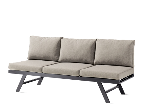 Sieger Auckland Daybed, Aluminium eisengrau - Polster Natur 204x72x81cm