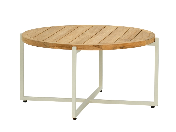 Apple Bee Condor Loungetisch 74cm Alu Oyster mit Teakplatte