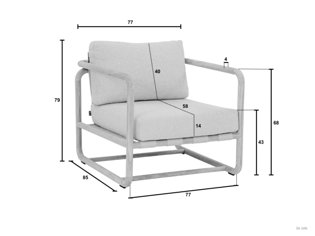 Apple Bee Dolce Lounge Sessel Teak Kissen Cotton Flower