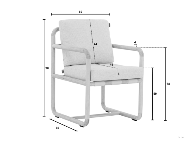 Apple Bee Dolce Armlehnstuhl Teak Kissen Cotton Flower