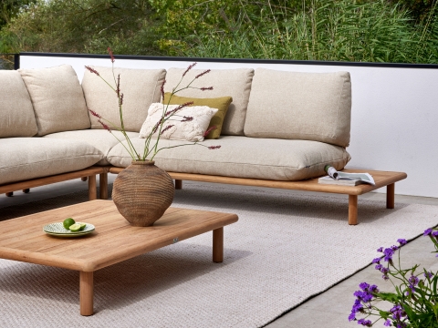 Apple Bee Sling Eckteil 85x85cm, Teak Cotton Flower