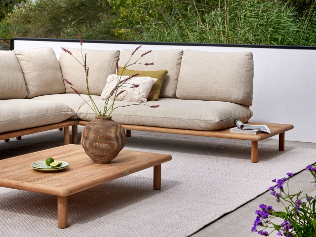 Apple Bee Sling Eckteil 85x85cm, Teak Cotton Flower