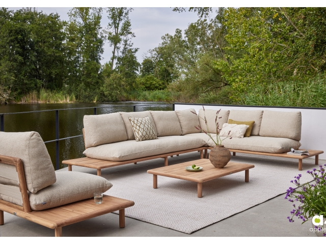 Apple Bee Sling Eckteil 85x85cm, Teak Cotton Flower