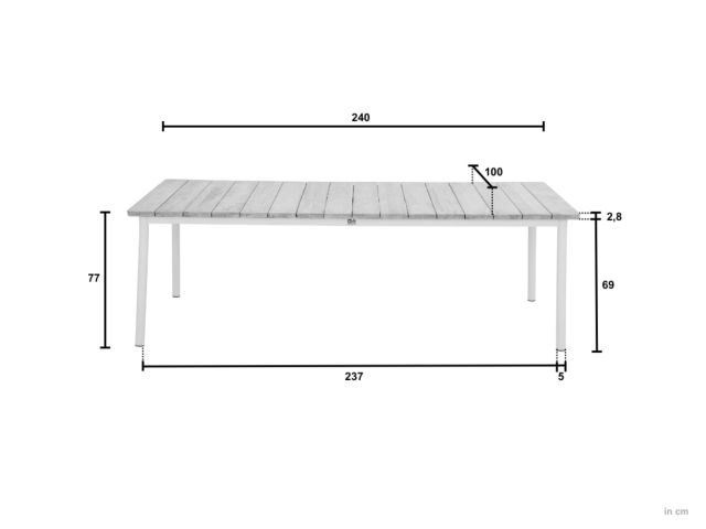 Apple Bee Milou Tisch Teak natur Oyster 240x100cm