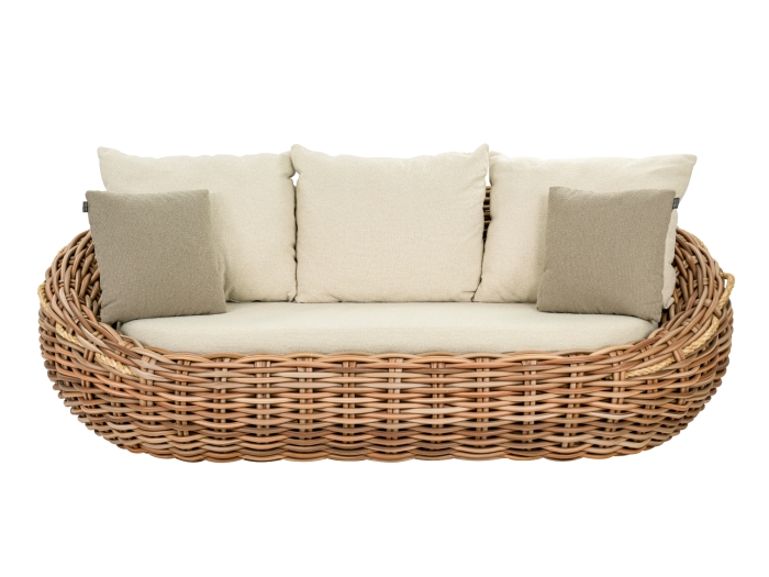 Apple Bee Cocoon Lounge Sofa Boucle Cream inkl. Kissen 236x130x92cm