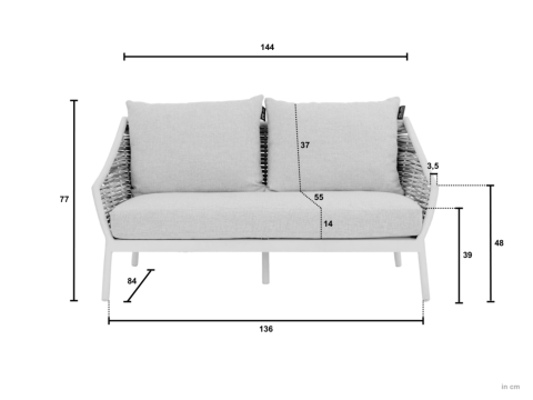 Apple Bee Milou 2-Sitzer Sofa Oyster 144cm