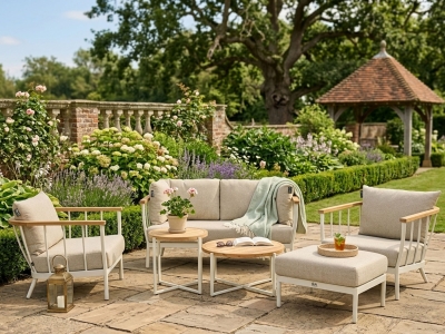 Apple Bee Condor Lounge-Set 4 Oyster Cotton Flower