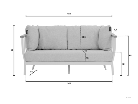 Apple Bee Condor Lounge-Set 4 Oyster Cotton Flower