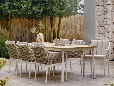 Apple Bee Milou Dining-Set 1 Oyster Tisch 240x100cm mit 6 Sesseln Apple Bee Milou Dining-Set 1 Oyster Tisch 240x100cm mit 6 Sesseln