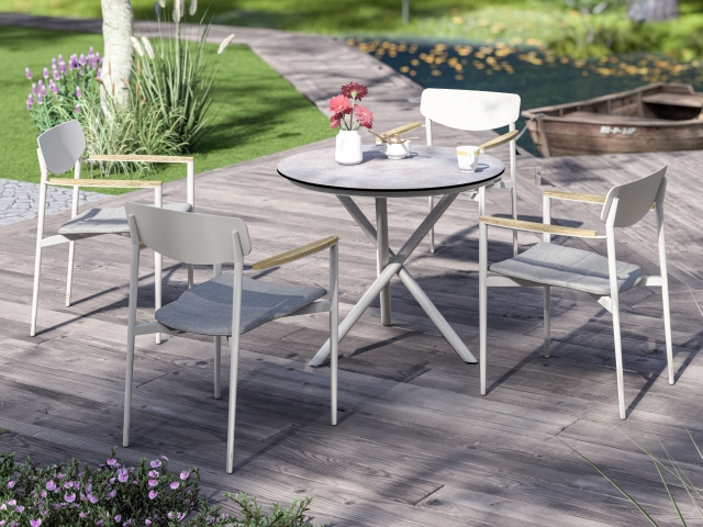 Zebra Hornet Stapelsessel Aluminium light taupe