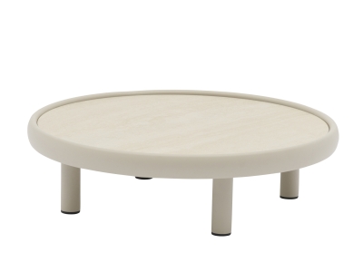 Zebra Wave Kaffeetisch 80cm rund Aluminium light taupe