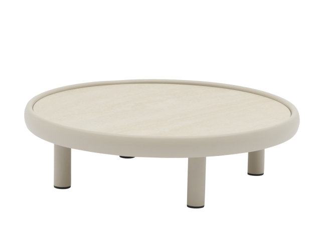 Zebra Wave Kaffeetisch 80cm rund Aluminium light taupe