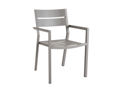 Brafab Delia Armlehnstuhl, Aluminium Khaki, stapelbar