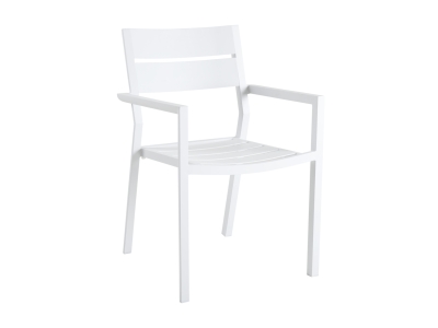 Brafab Delia Armlehnstuhl, Aluminium Wei&szlig;, stapelbar