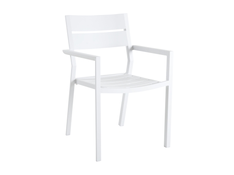 Brafab Delia Armlehnstuhl, Aluminium Wei&szlig;, stapelbar