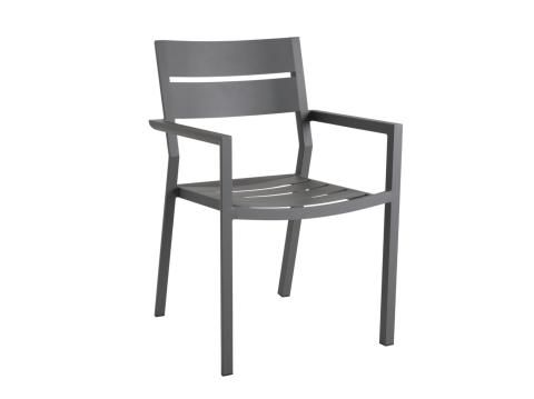 Brafab Delia Armlehnstuhl, Aluminium Anthrazit, stapelbar