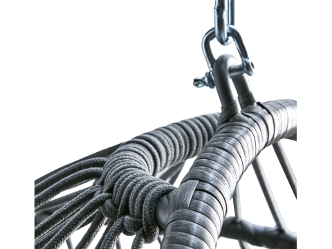 Brafab Illora H&auml;ngeschaukel 95x120x198cm, Anthrazit Grau inkl. Kissen