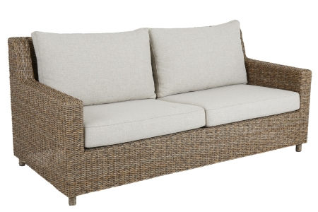 Brafab Sandkorn Sofa 2,5 Sitzer 190cm, Geflecht natur, inkl. Kissen