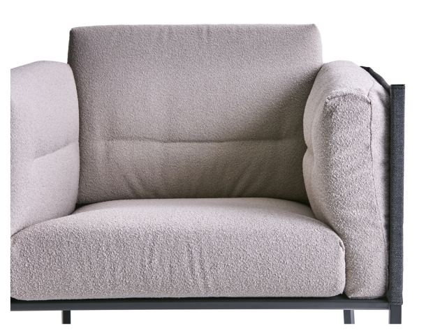 Brafab Delux Loungesessel, Schwarz Teddy beige, inkl. Kissen