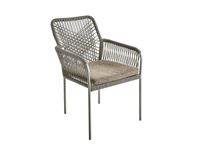 Brafab Vira Diningsessel, Khaki Peanut, stapelbar, inkl. Sitzkissen