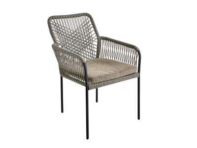 Brafab Vira Diningsessel, Anthrazit Peanut, stapelbar, inkl. Sitzkissen