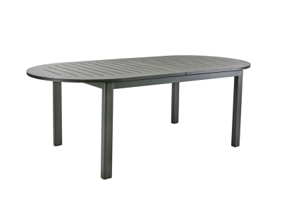 Brafab Lomma Elipse Ausziehtisch Aluminium schwarz 220-280x110cm