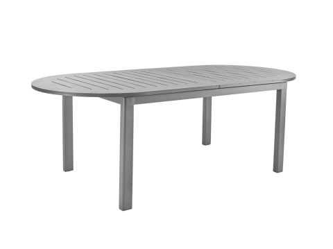 Brafab Lomma Elipse Ausziehtisch Aluminium khaki, 220-280x110cm