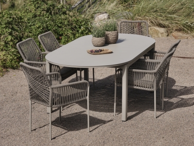 Brafab Vira Lomma Gartenm&ouml;bel Set Khaki, 7-teilig