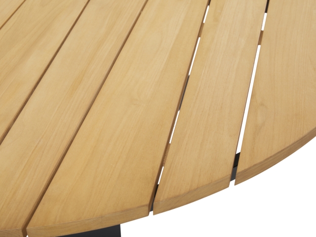 Brafab Laurion Esstisch Teak 150cm rund, Gestell Aluminium schwarz